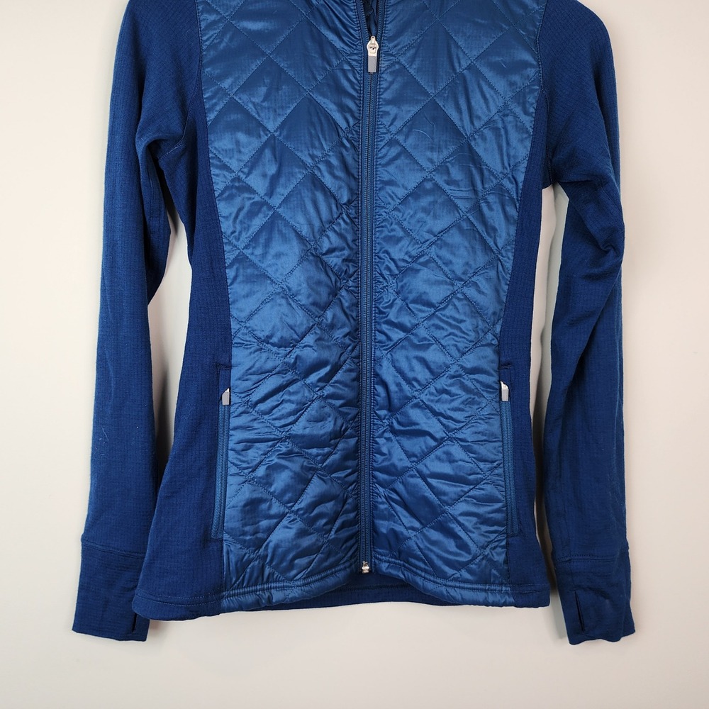 Icebreaker Merino GT Quilted Hybrid Jacket Women S Blue Thumbhole Full Zip - Picture 4 of 10